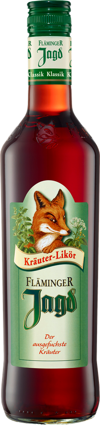 Flasche Fläminger Jagd Kräuterlikör freigestellt