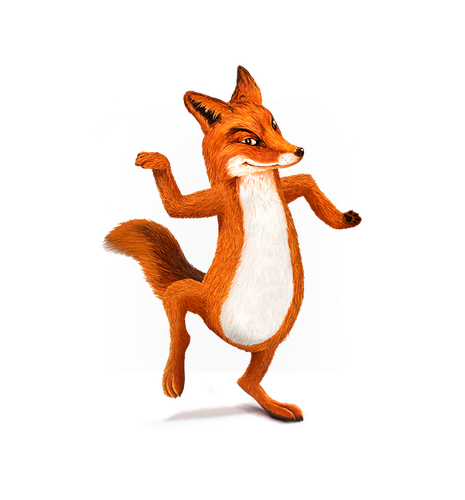 Auf dem Bild ist ein tanzender Fuchs zu sehen