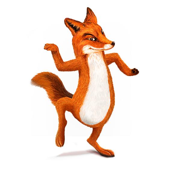 Das Bild zeigt einen tanzenden Fuchs