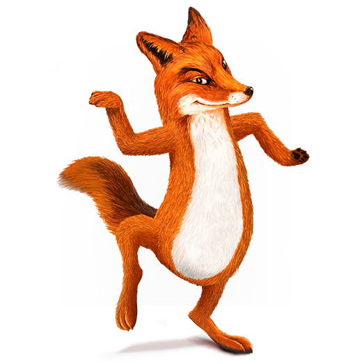 Das Bild zeigt einen tanzenden Fuchs